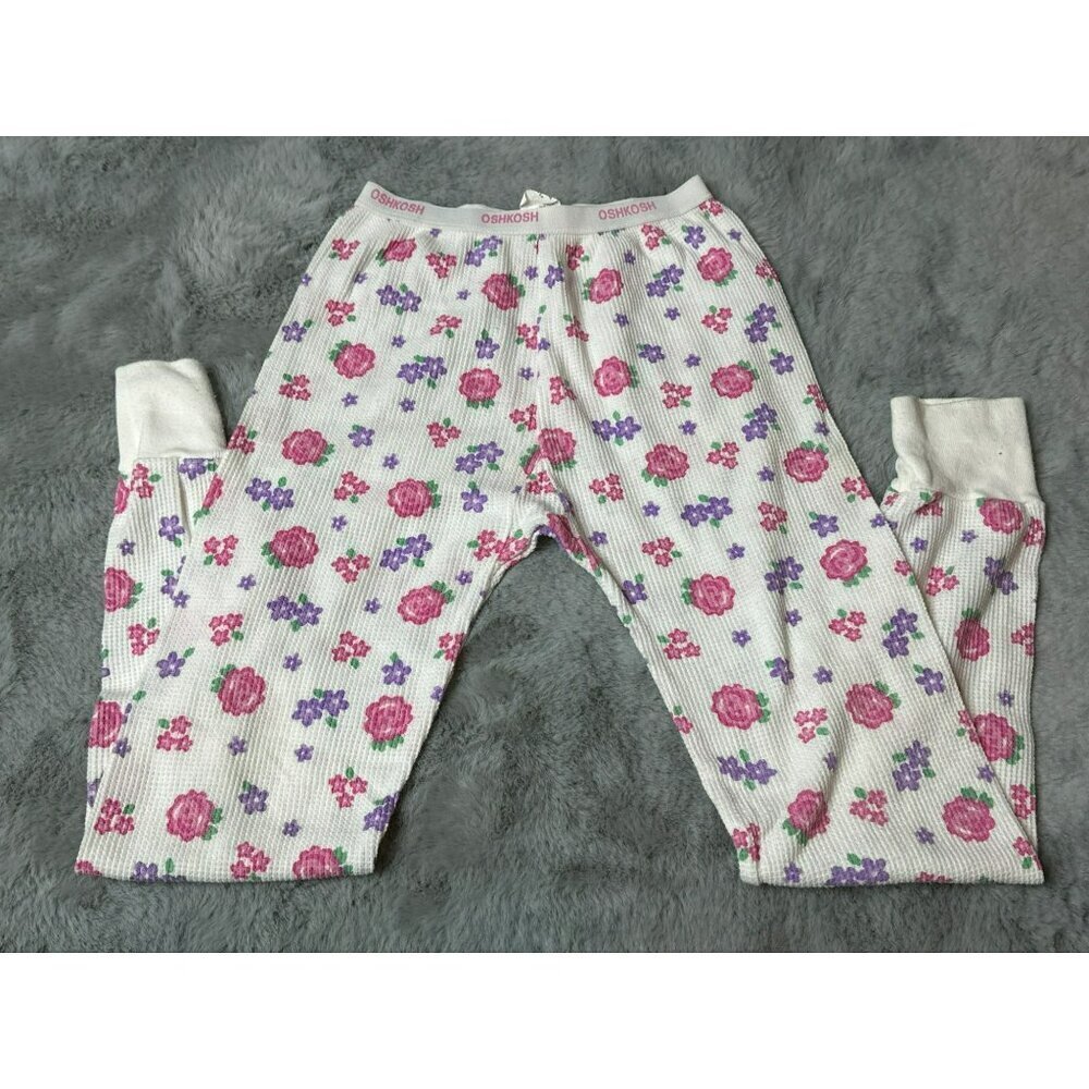 VTG 1990s Oshkosh B'Gosh Thermal Underwear Set Girls 10 Floral - Picture 12 of 12